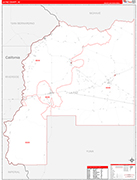 La Paz Wall Map Red Line Style